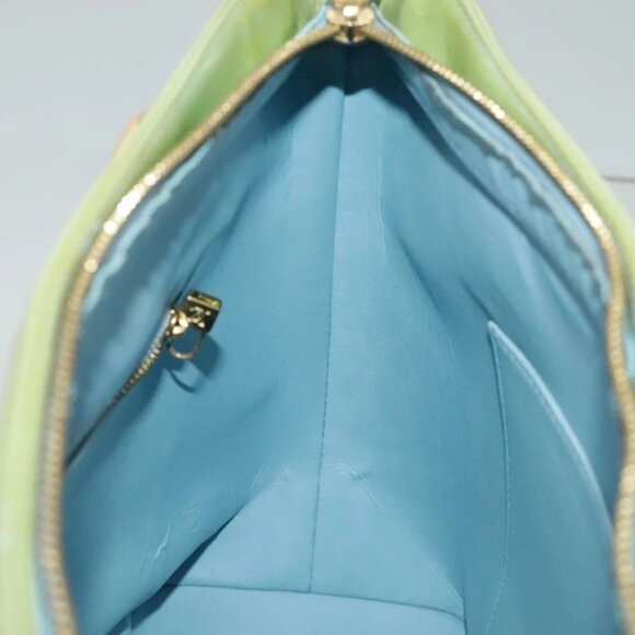 LOUIS VUITTON Monogram Vernis Houston Hand Bag Baby Blue M91005 LV Auth 98882 - Picture 13 of 16